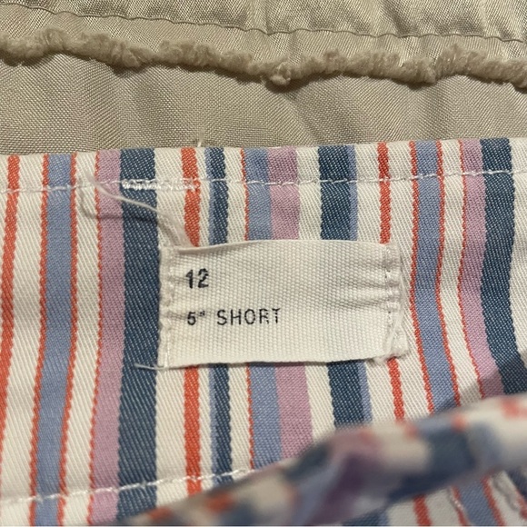 Gap 5” Khaki Shorts Multicolor Stripe 12 High Rise Stretch Cotton Summer - Picture 5 of 10